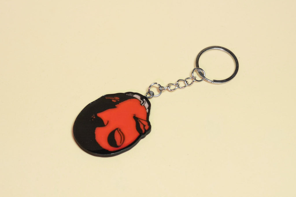 Behelit Berserk Heart Keychain | Sacrifice Brand, 5 cm epoxy resin, stainless steel ring