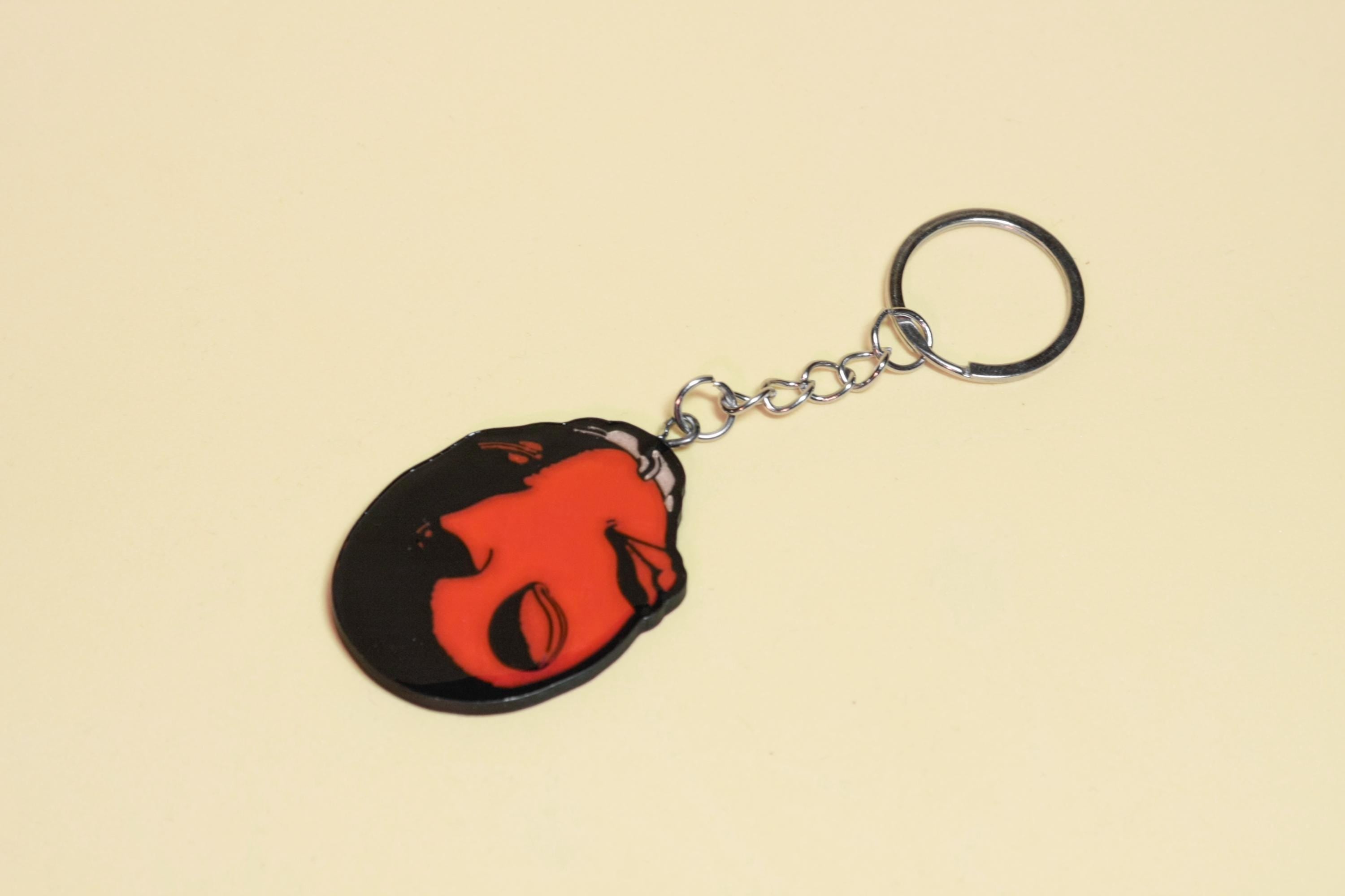 Behelit Berserk Heart Keychain | Sacrifice Brand, 5 cm epoxy resin, stainless steel ring