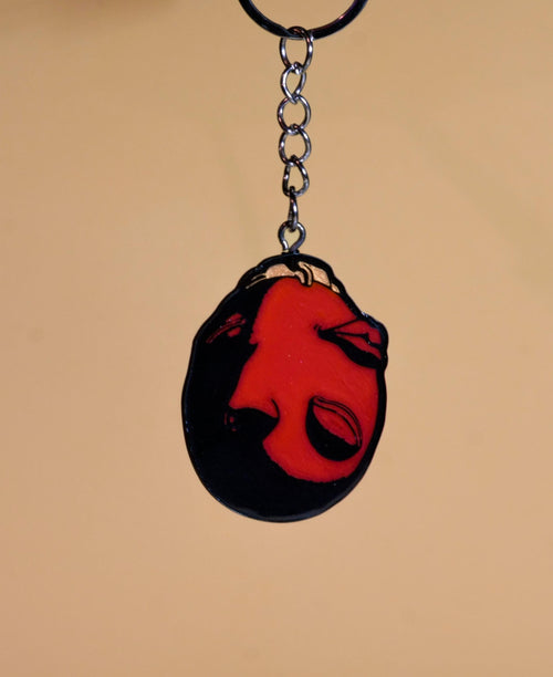 Behelit Berserk Heart Keychain | Sacrifice Brand, 5 cm epoxy resin, stainless steel ring